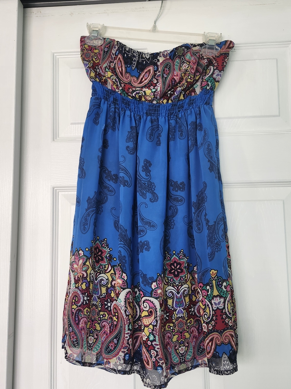 Forever 21 Blue Strapless Paisley Print Sundress